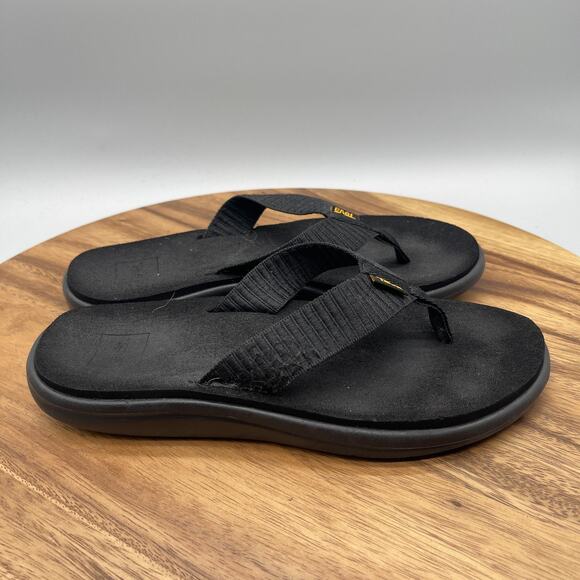 Teva Voya Sandals Womens 8 Black Flip Flop Comfort Thong Casual Beach Summer - Picture 1 of 8